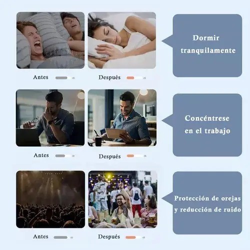 Reducción De Ruido Reutilizables / Tapones Oido Silicona