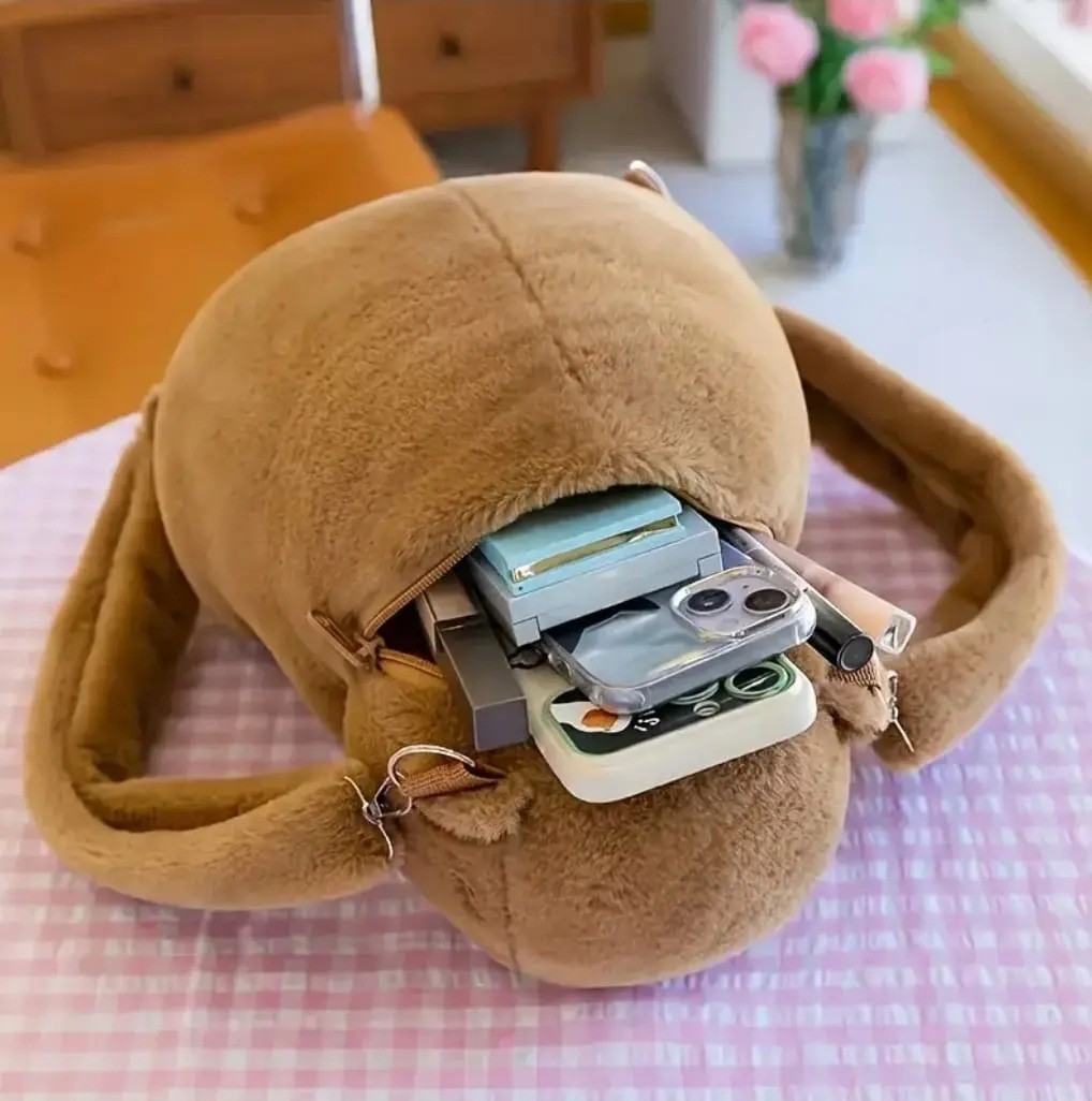 Mochila De Felpa Capibara Hamburguesa