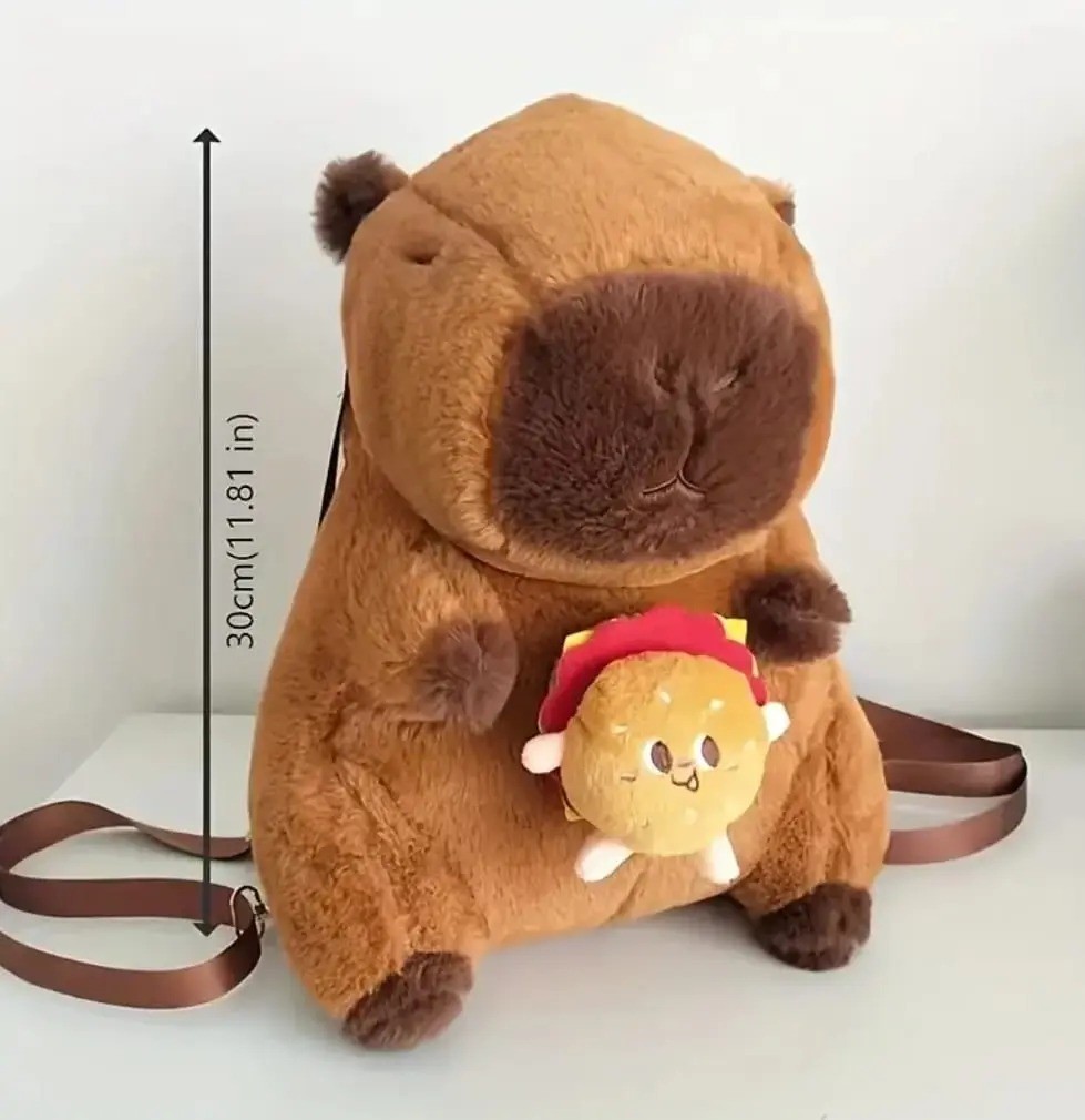 Mochila De Felpa Capibara Hamburguesa