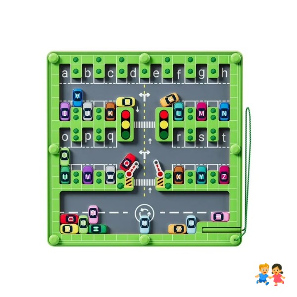 Tablero Magnético Laberinto Autos Juguete Didáctico