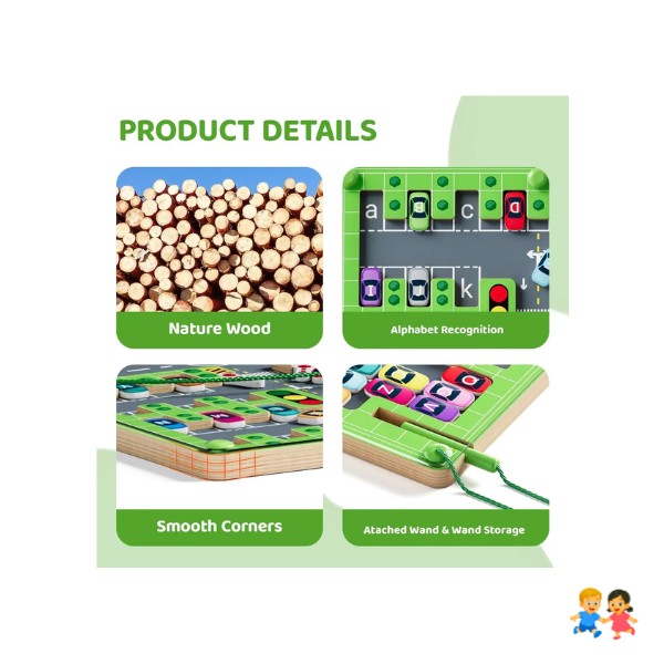 Tablero Magnético Laberinto Autos Juguete Didáctico