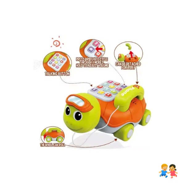 Juguete Teléfono Interactivo Para Bebe Juego Musical Tortuga