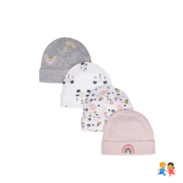 Pack 5 gorros de algodón para bebés