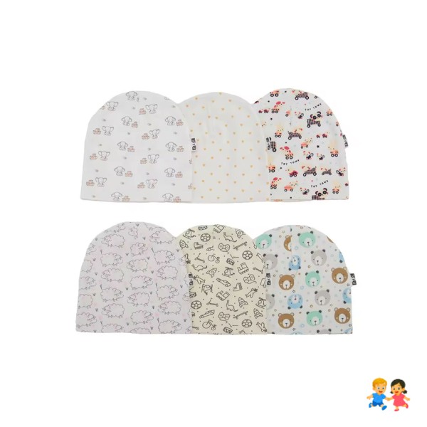 Pack 5 gorros de algodón para bebés