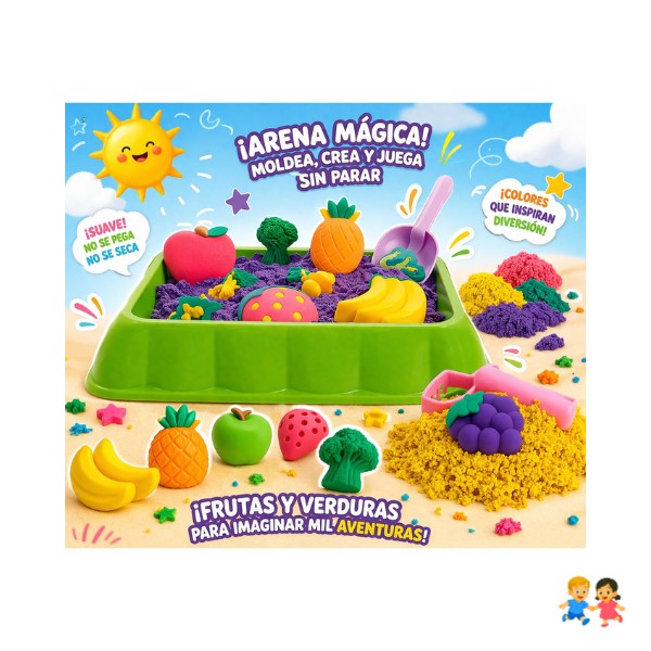 Set Arena Kinésica con Moldes Frutas y Verduras