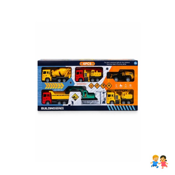 Set de 6 Camiones de Construcción de Juguete