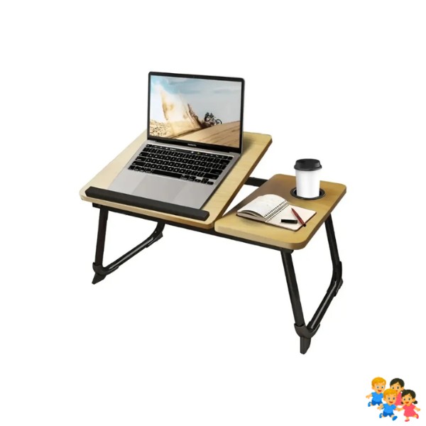 Mesa Portátil Plegable Ajustable Madera Acero 55x32cm