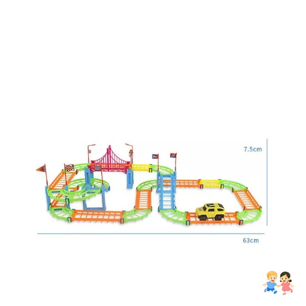 Pista De Auto Mágica Armable Con 52 Pcs