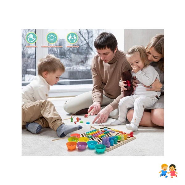 Juego Educativo Madera Números Colores Niños Didáctico