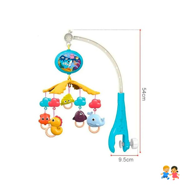 Móvil Musical Sonoro Bebé Proyector Iluminación + Control