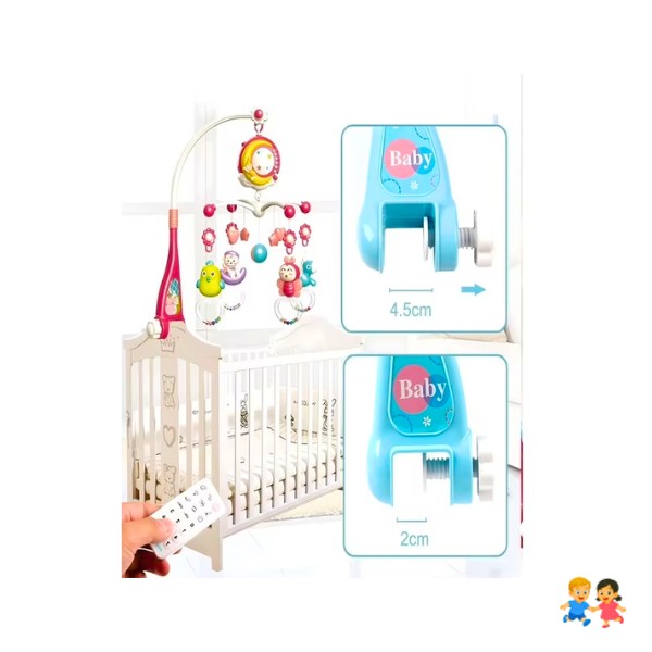 Móvil Musical Para Cuna Bebé Con Control Remoto Luz Proyectora Y Sonidos