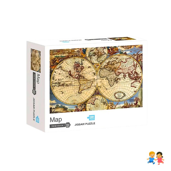 Rompecabezas de 1000 Piezas Mapa Del Mundo Antiguo 70x50cm Adecuado Para Adultos y Niños