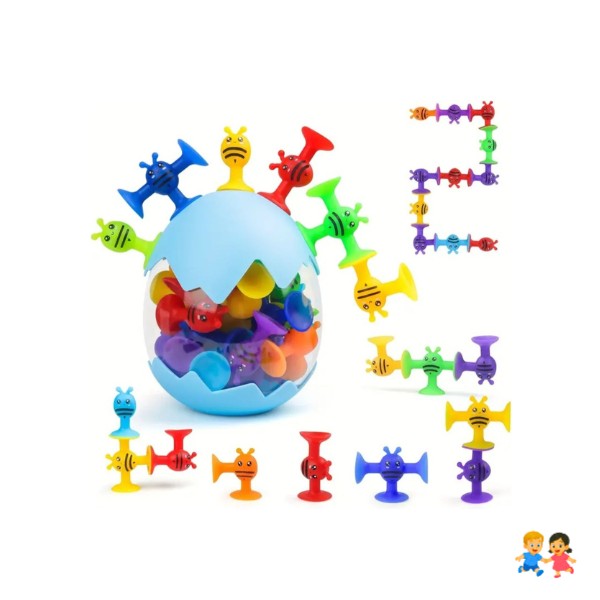 Juguetes Silicona Ventosa Para Niños Apilables Con Succión.