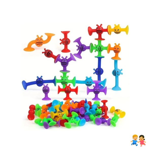Juguetes Silicona Ventosa Para Niños Apilables Con Succión.
