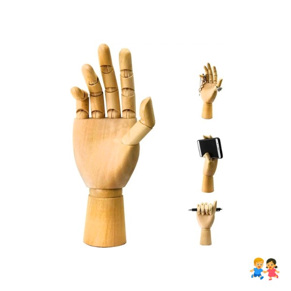 Maniquí Mano De Madera Articulada Dibujo, Stop