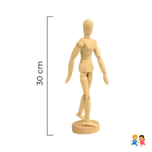 Maniquí Articulado De Madera (figura Humana 30 Cm -unisex)