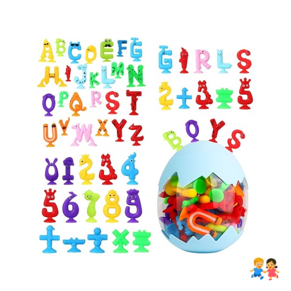Juguetes Educativos De Construcción Con Ventosa Letras
