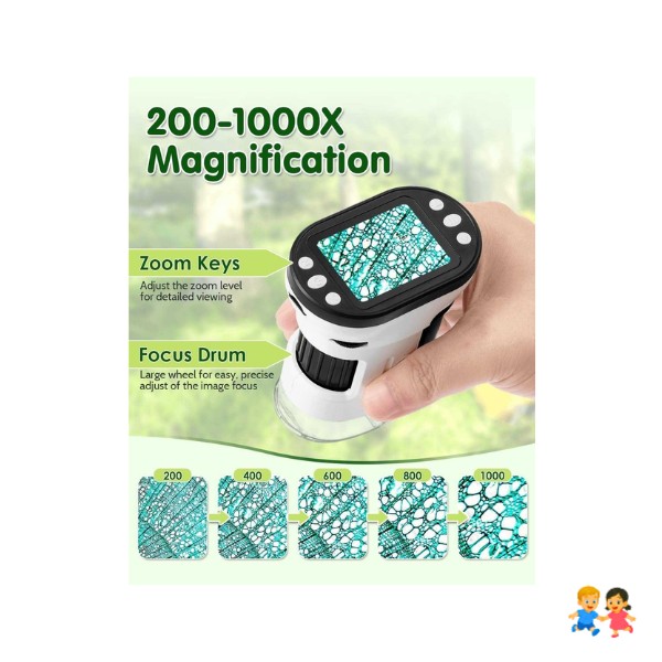 Microscopio Led Inteligente Pantalla Para Niños Hd