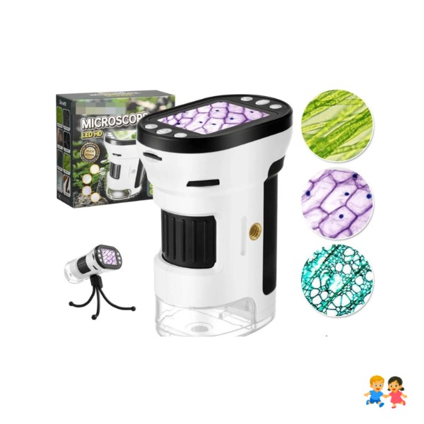 Microscopio Led Inteligente Pantalla Para Niños Hd