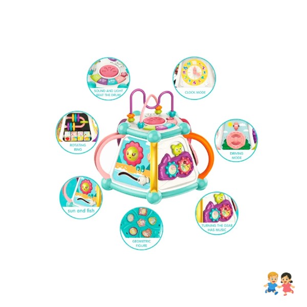 Juguete Sensorial Educativo 7 En 1 Cubo Didáctico Para Bebé