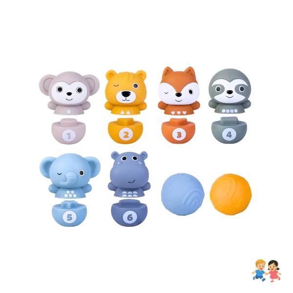 Juego De Bolos Sensorial Apilable Para Niños Bowling