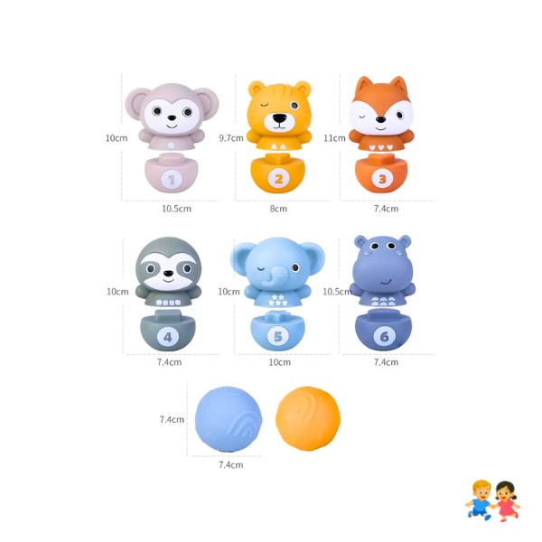 Juego De Bolos Sensorial Apilable Para Niños Bowling