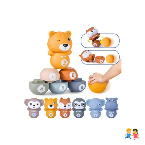 Juego De Bolos Sensorial Apilable Para Niños Bowling