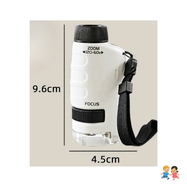 Microscopio Lupa De Bolsillo Luz Led/ 60x