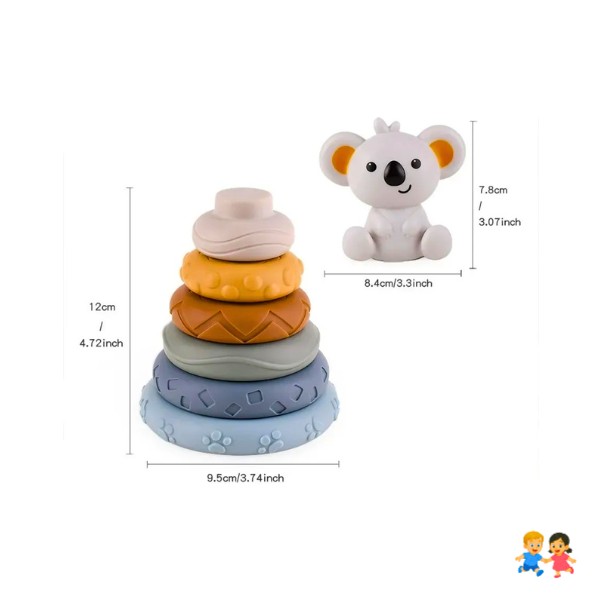 Torre Apilable Sensorial Koala Para Bebés  Juego Educativo