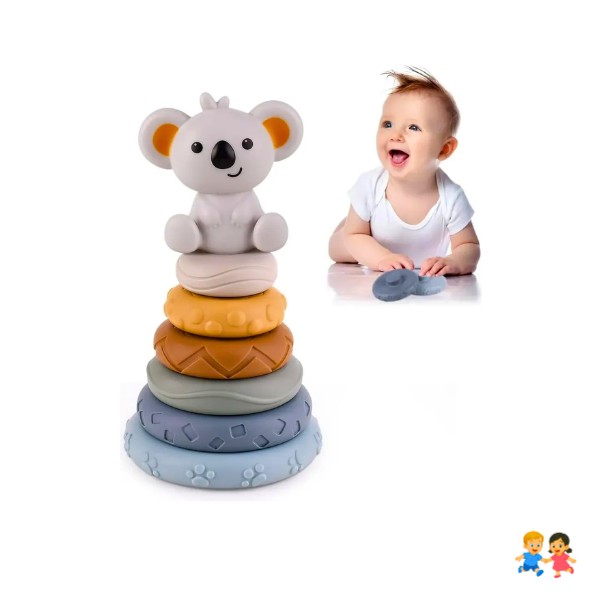Torre Apilable Sensorial Koala Para Bebés  Juego Educativo