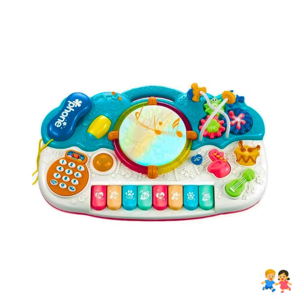 Piano Musical Didáctico Bebé Multifuncional Luces Sonidos Juguete Educativo Infantil