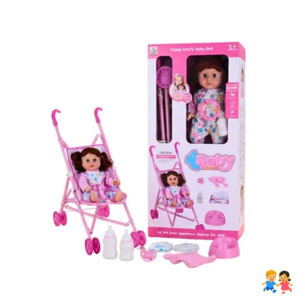 Cochecito Coche Plegable Muñeca Bebe Juguete Juego Niñas