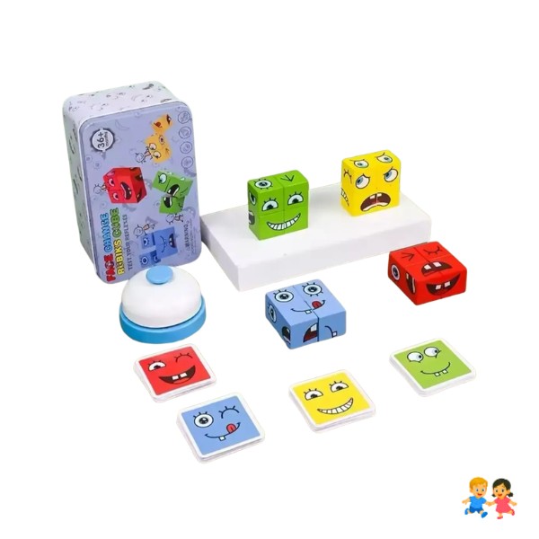 Juego Cambia La Cara de Cubos con Timbre Rompecabezas.