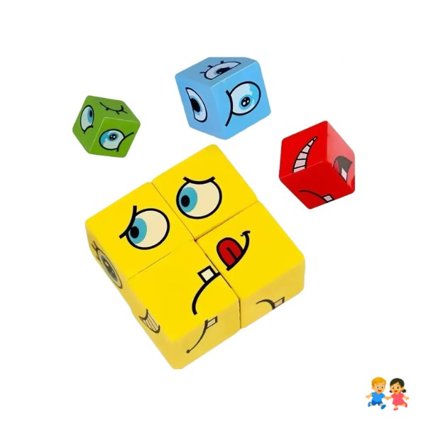 Juego Cambia La Cara de Cubos con Timbre Rompecabezas.
