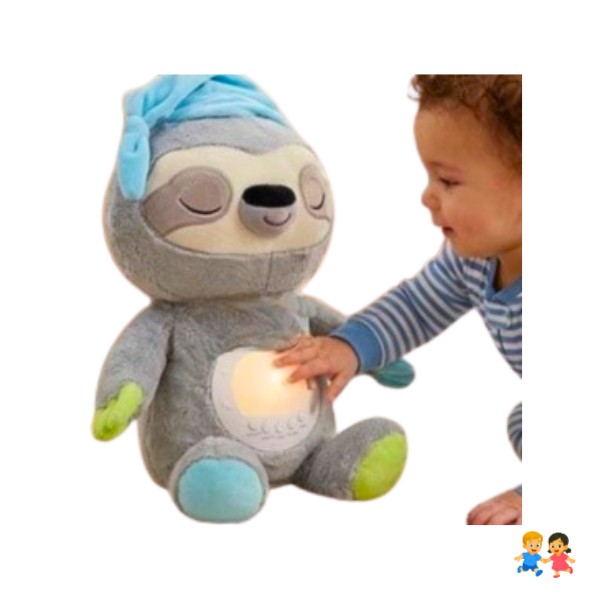 Peluche Con Sonido Ruido Blanco Luz Nocturna Perezoso