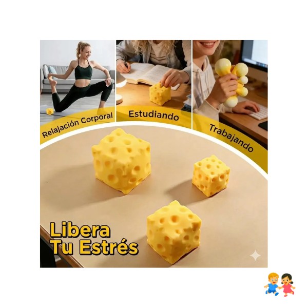 Squishy De Queso Cheese Antiestrés Amarillo Diversion Niños