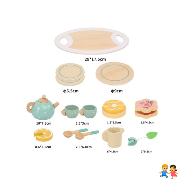 Juego Tazas De Té Madera Niños Juguete Didáctico