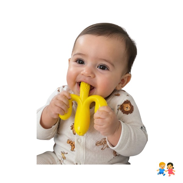 Mordedor Banana De Silicona Para Bebés Con Estuche