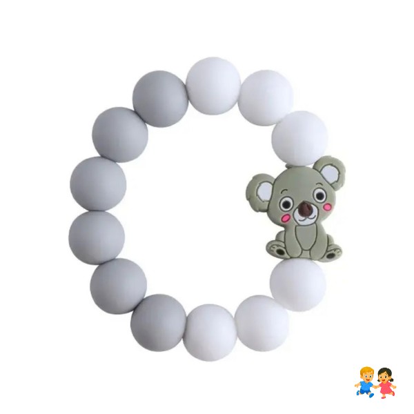 Pulsera De Dentición De Silicona Con Sonajero (2 En 1).