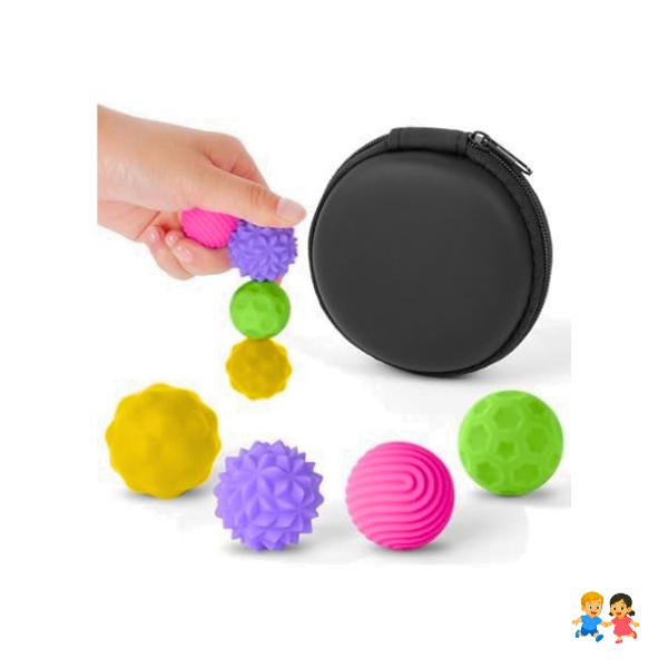 Set 6 Pelotas Masaje Texturizadas con Estuche