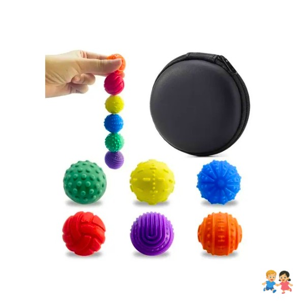 Set 6 Pelotas Masaje Texturizadas con Estuche