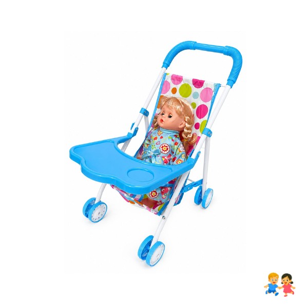 Coche De Muñeca Juguete Niña Plegable Con Bandeja