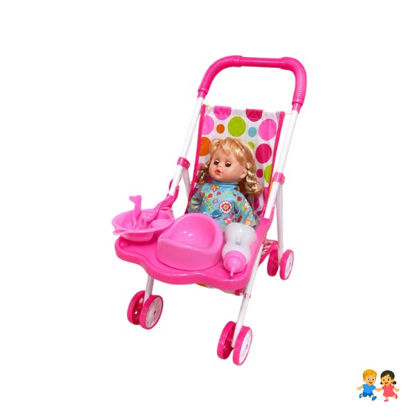 Coche De Muñeca Juguete Niña Plegable Con Bandeja