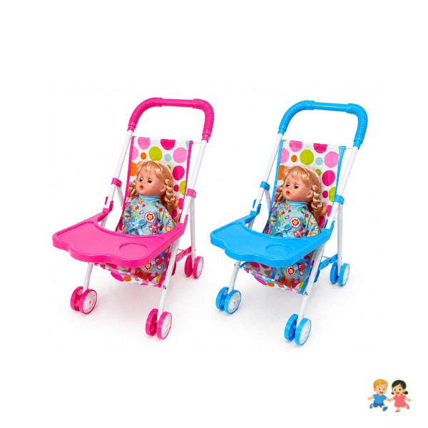 Coche De Muñeca Juguete Niña Plegable Con Bandeja
