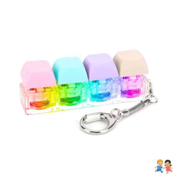 Llavero Armable Antiestres Teclado Click Luz Led