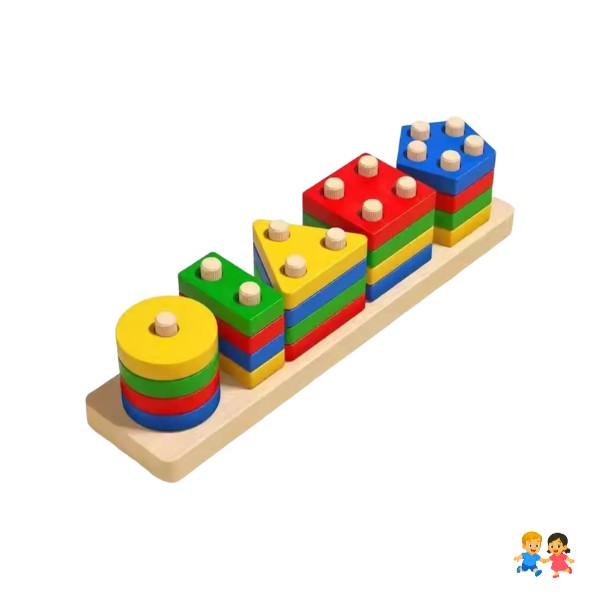 Rompecabezas Encaje Madera Figuras Geométricas Infantiles.