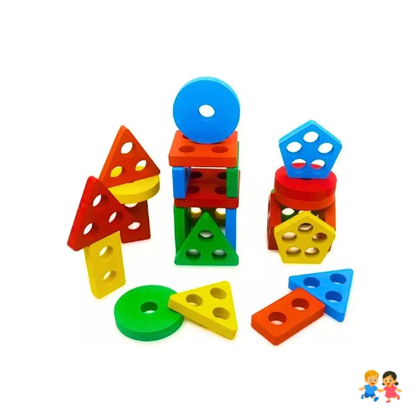 Rompecabezas Encaje Madera Figuras Geométricas Infantiles.