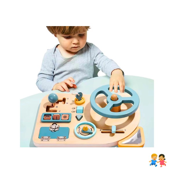 Volante Interactivo Montessori De Madera Para Bebé