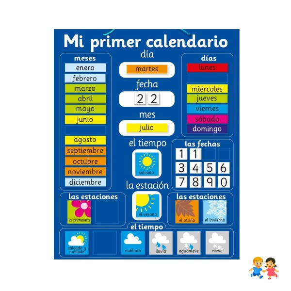 Calendario Educativo Montessori Para Niños Clima Estaciones Fecha