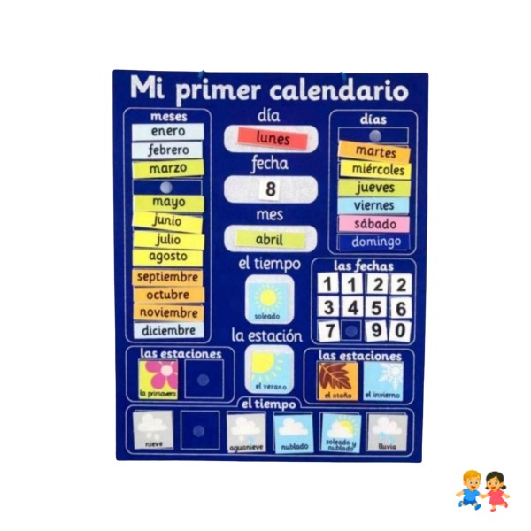 Calendario Educativo Montessori Para Niños Clima Estaciones Fecha